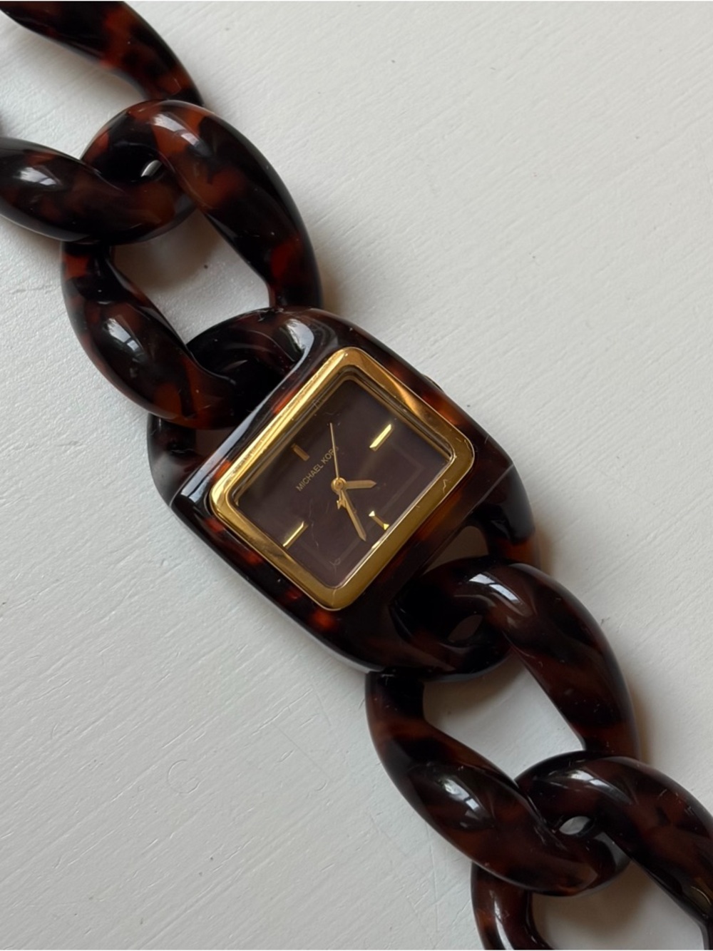Michael Kors Tortoise Shell Quartz Analog Bracelet Watch w/ New Battery MK-4239 - Picture 9 of 11